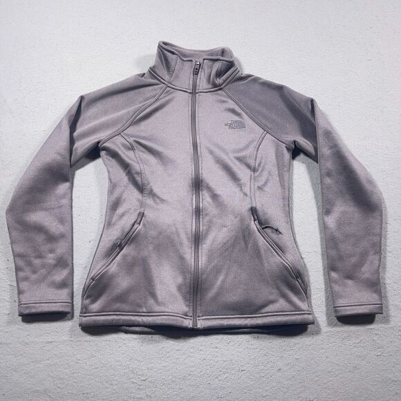 The North Face Women's Small Agave Full Zip Jacket‎ Fleece Jacket Grey Satin - Picture 1 of 10